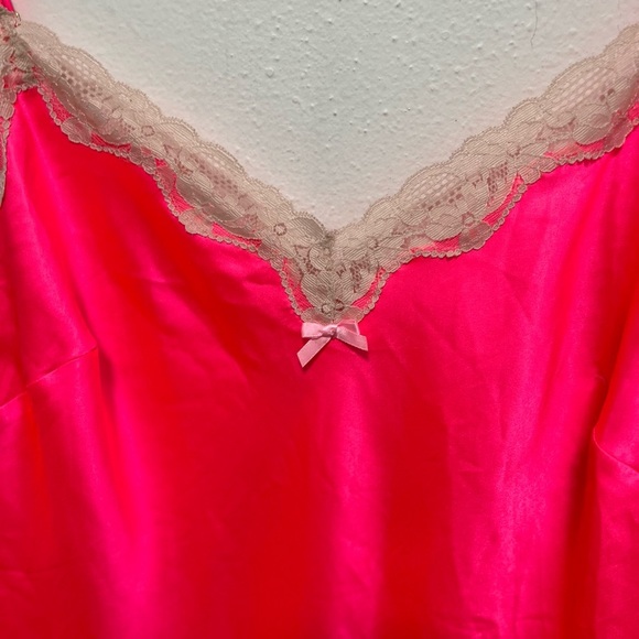 VICTORIA’S SECRET Vintage Y2K Hit Pink Lacey Slip Dress Mini Dress Size Large - Picture 9 of 12